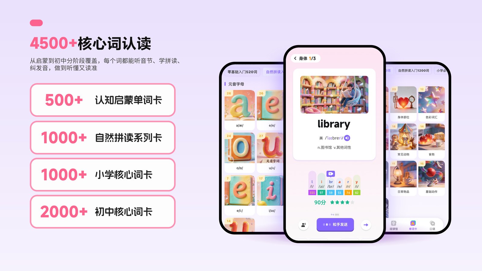 超级听读阅读馆,展示不同阶段的分级阅读内容